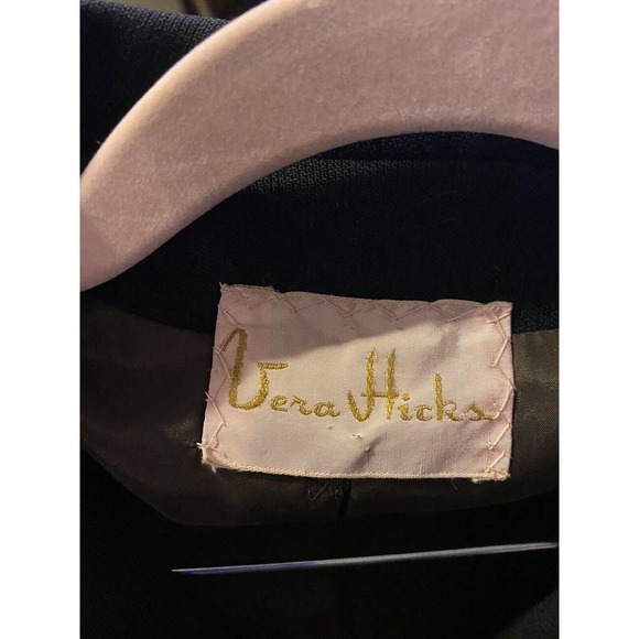 VINTAGE 1970’s Vera Hicks Ernst Strauss Black Skirt Suit Women’s Medium WOW! - Picture 3 of 16